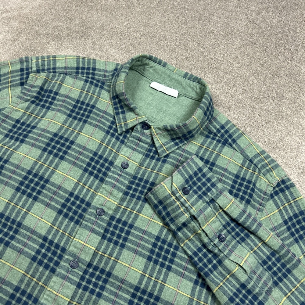 Southern Tide Reversable Button Up Shirt Mens Large Green Plaid Flannel